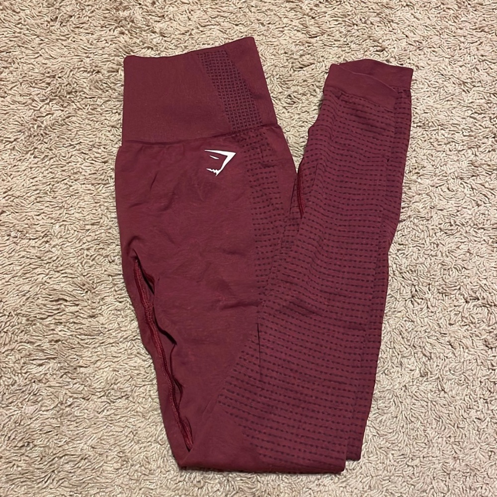 Gymshark vital seamless leggings baked maroon marl SMALL NEW